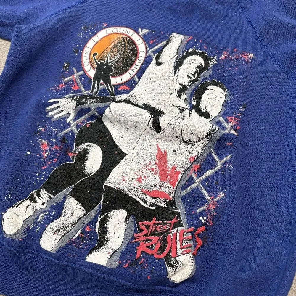 Vintage Sweatshirt YL Crewneck Graphic Basketball “Street Rules” 1990s